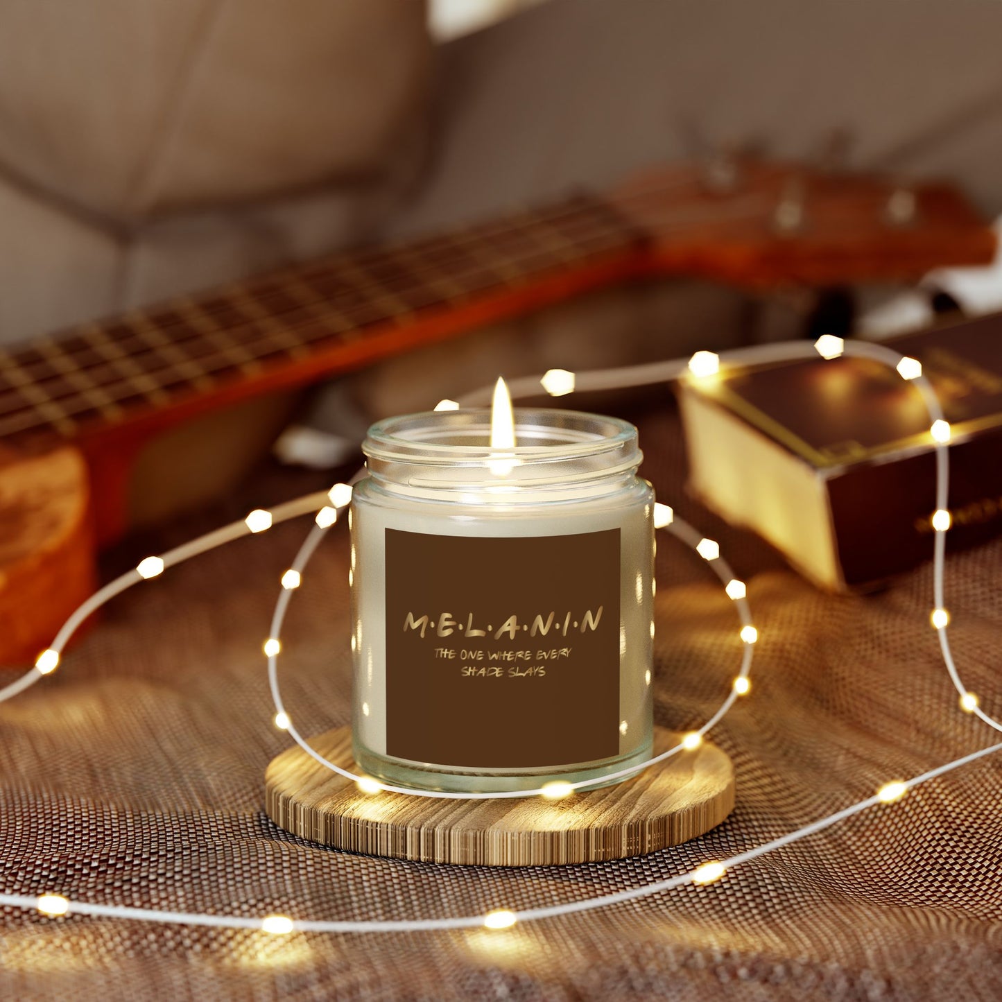 Melanin The one where every shade slays Scented Candles, Coconut Apricot Wax (4oz)