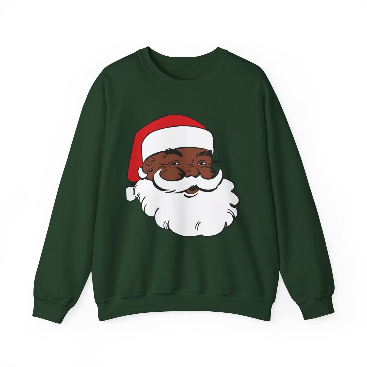 Crewneck Sweatshirt Black Santa Funny Santa Christmas Holiday Gift