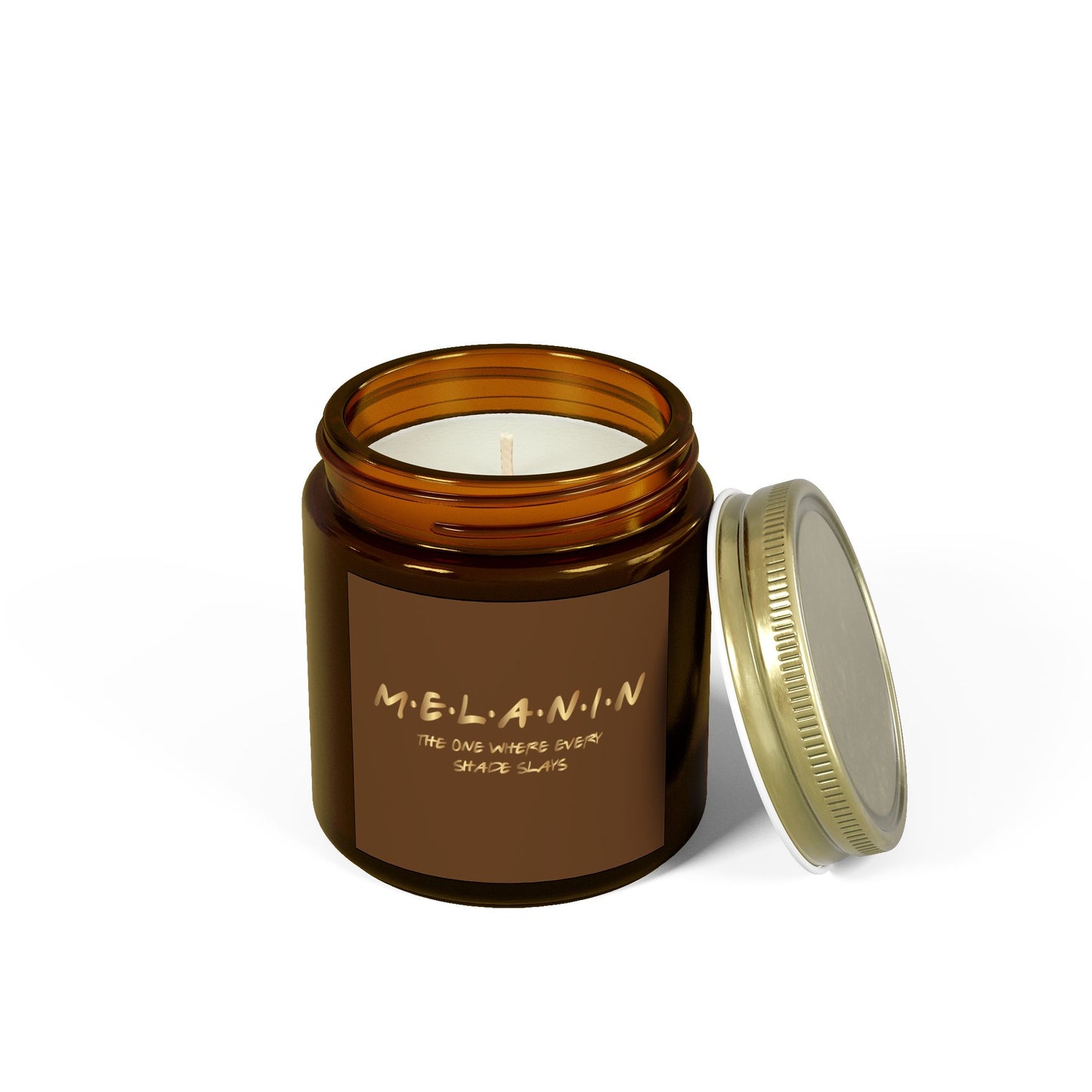 Melanin The one where every shade slays Scented Candles, Coconut Apricot Wax (4oz)