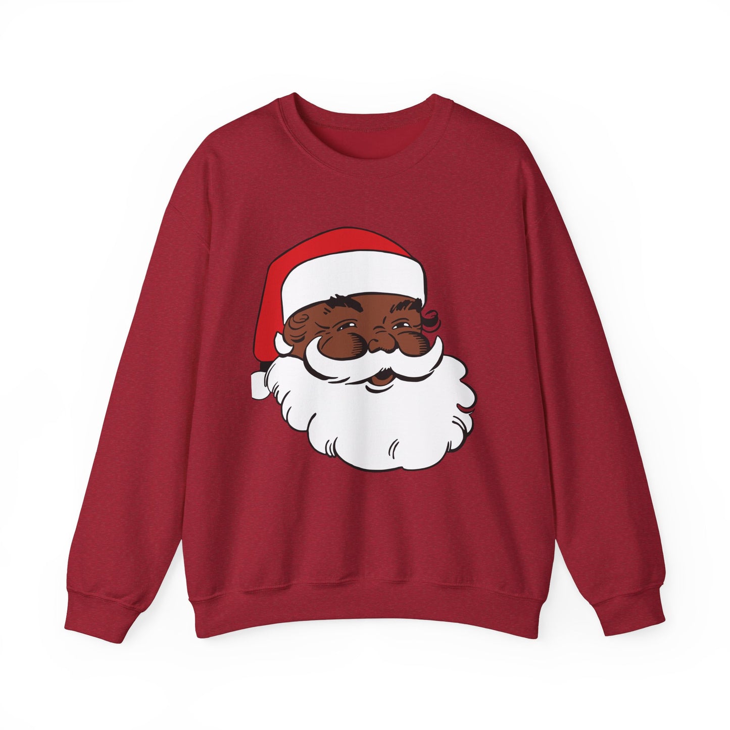 Crewneck Sweatshirt Black Santa Funny Santa Christmas Holiday Gift