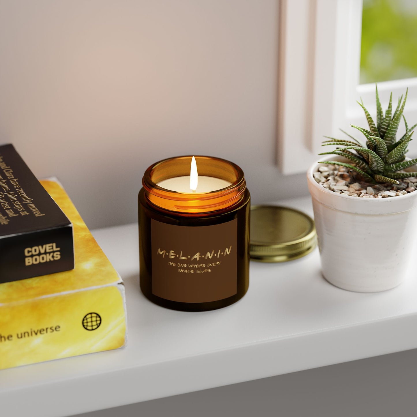 Melanin The one where every shade slays Scented Candles, Coconut Apricot Wax (4oz)