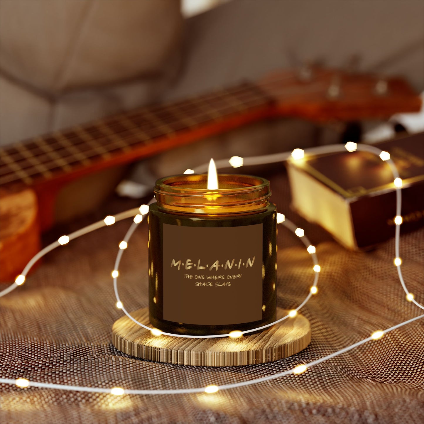 Melanin The one where every shade slays Scented Candles, Coconut Apricot Wax (4oz)