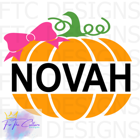 Little Girls Pumpkin- Custom Name