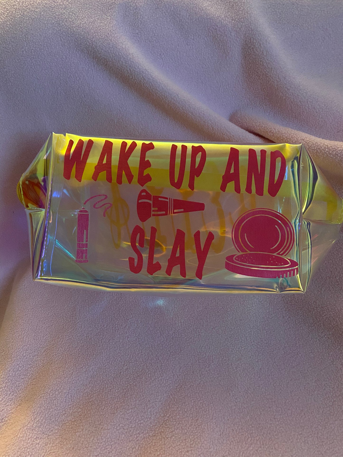 Holographic makeup bag