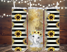 Load image into Gallery viewer, Sunflower and Elephant 20oz tumbler
