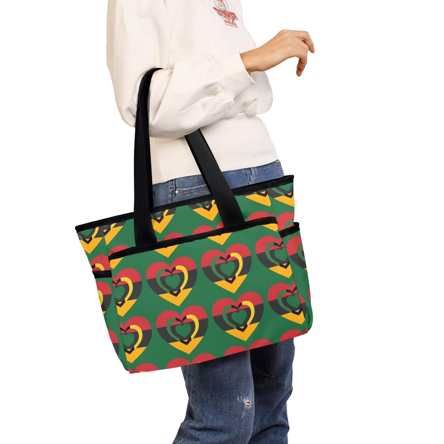 African Print Large Capacity Tote Bag