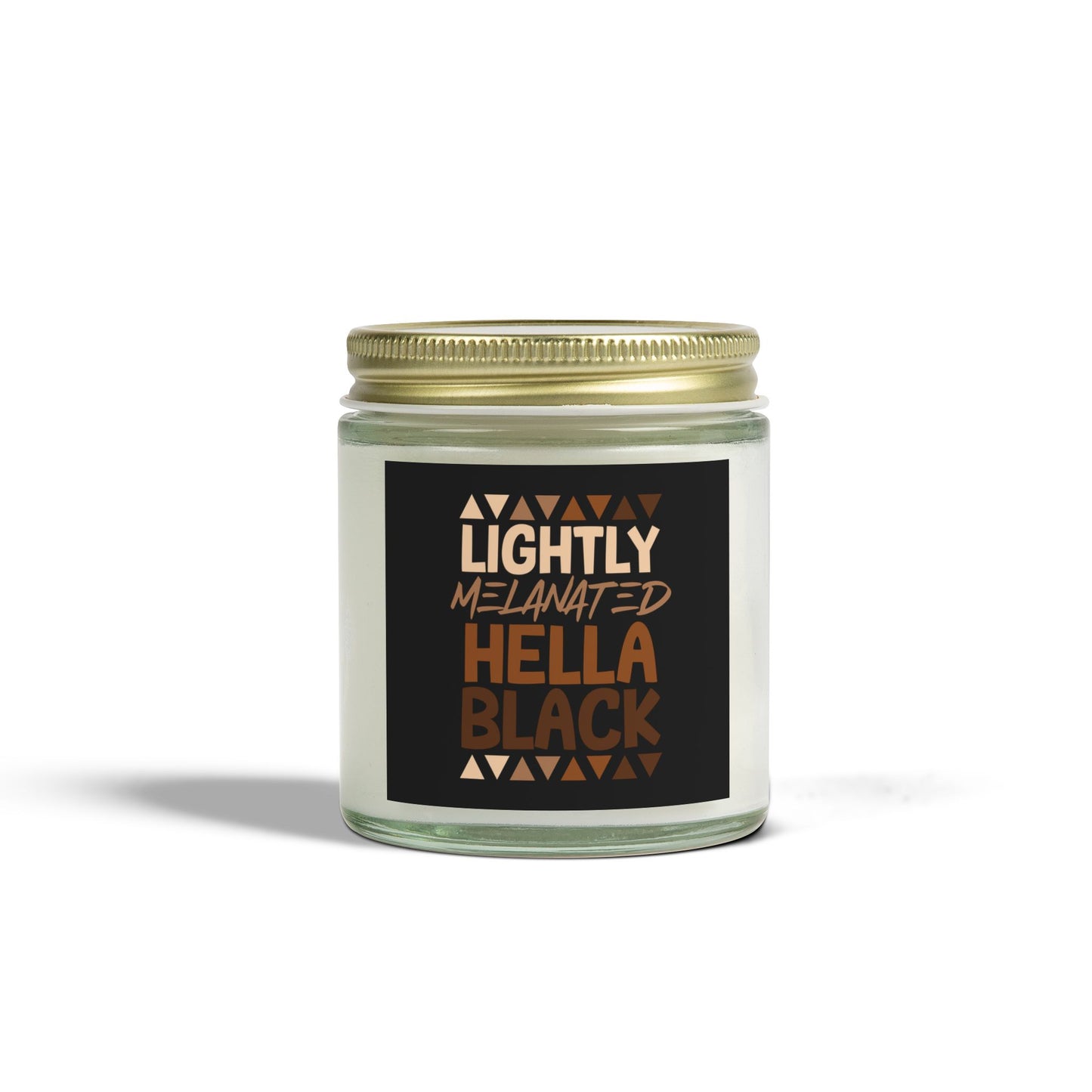 Lightly Melanated Hella Black Scented Candles, Coconut Apricot Wax (4oz)