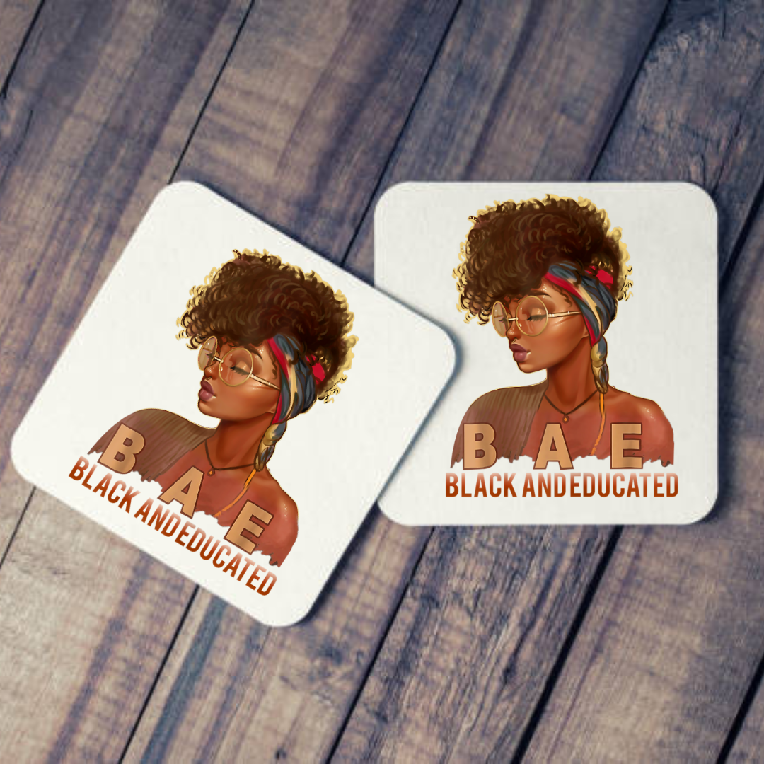 BAE- Black And Educated Coasters--Set of 4