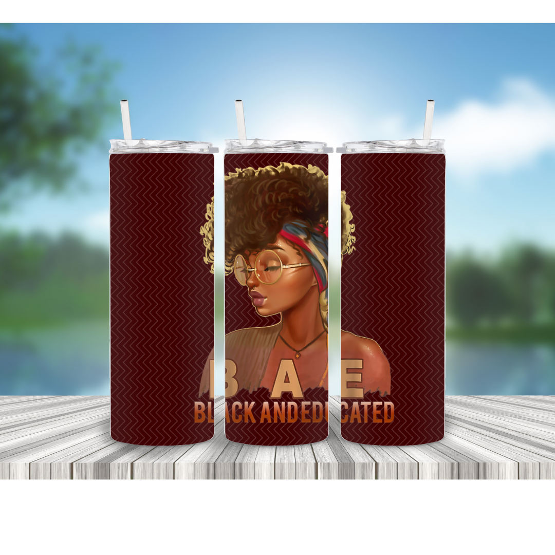 BAE- Black And Educated 20 ounce Tumbler